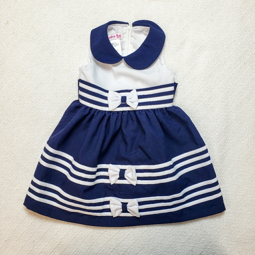 Jessica Ann navy and white 2T dress